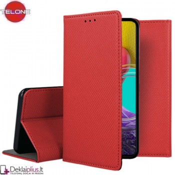 Telone atverčiamas dėklas - raudonas (Samsung M53 5G) Telone atverčiamas dėklas - raudonas (Samsung M53 5G)